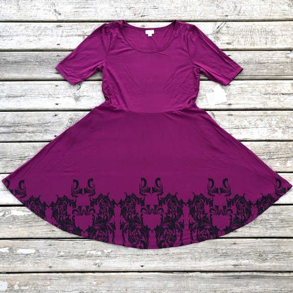 LuLaRoe Dresses & Skirts - RARE LuLaRoe Burgundy Wine Dipped Damask Nicole
